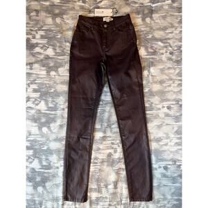 Molly Bracken Red Faux Leather 5 Pocket Straight Leg Pants Women’s XS NWT Gift